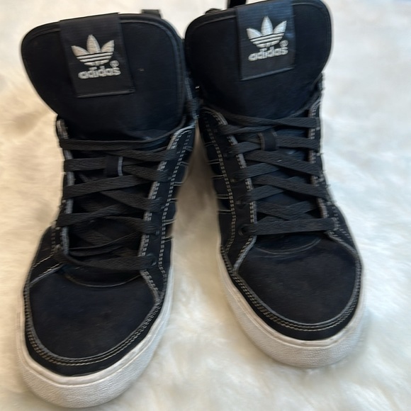 Adidas black and white high tops, size 8.5 - Picture 3 of 12